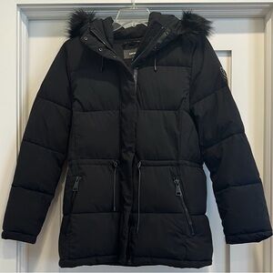 DKNY Faux Fur-Trimmed Hooded Parka